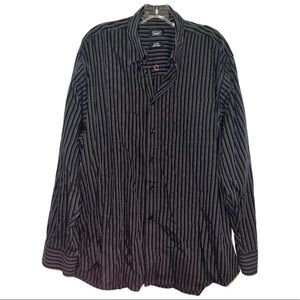 Haggar Striped 100% cotton button down Q Quality for Life Shirt
